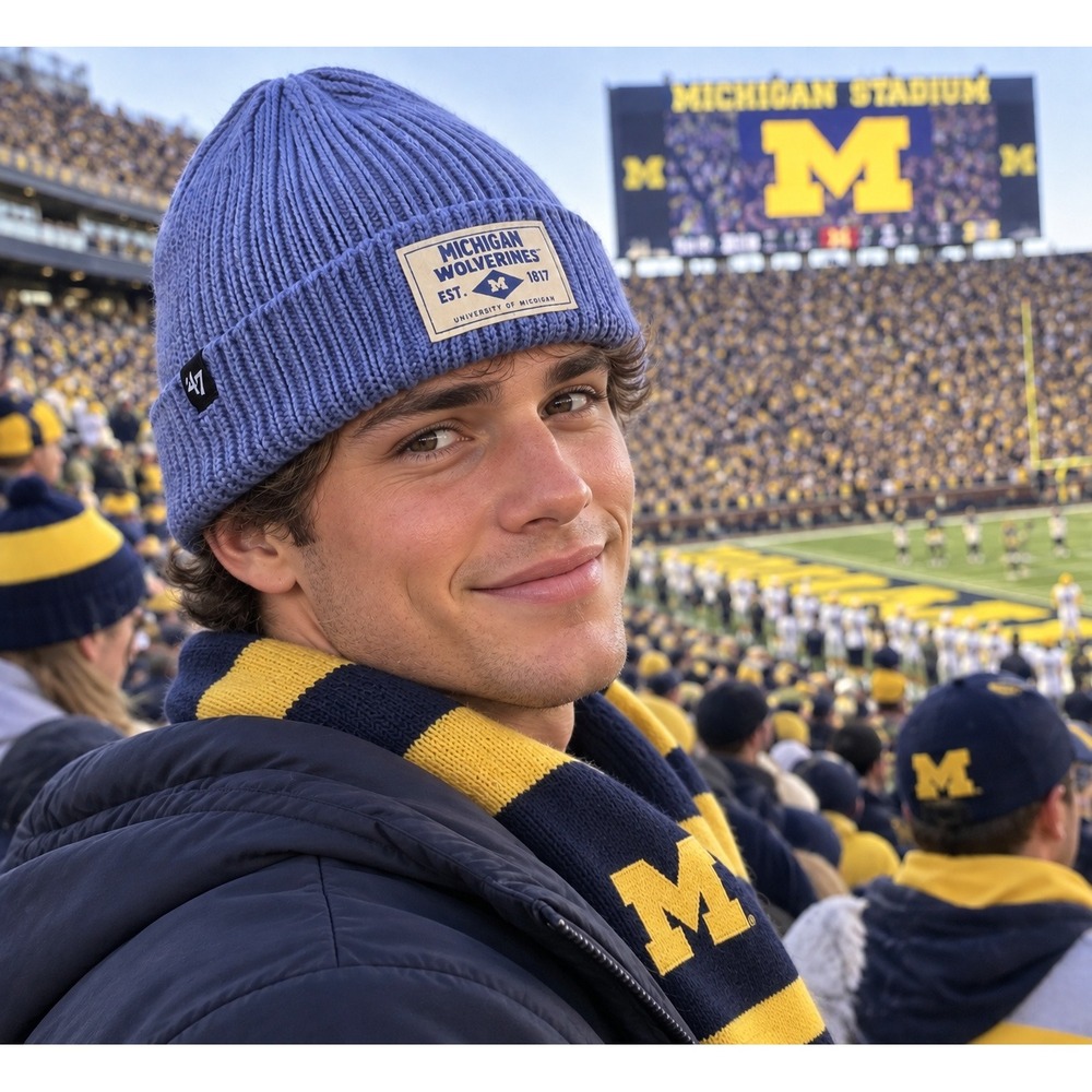 47 Brand Michigan Wolverines Stroll Cuff Knit Beanie Blue C-STROL28RAE-PX OSFA